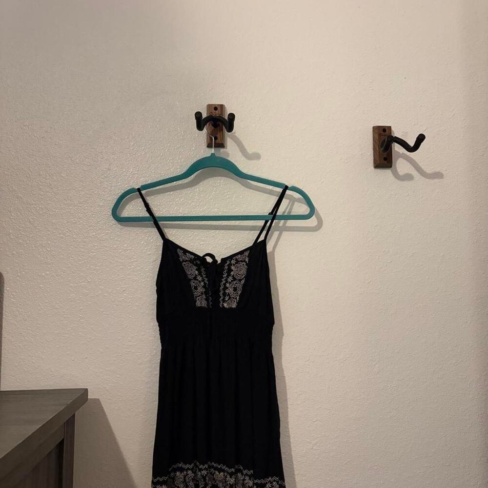 Black Forever 21 Long Floral Printed Tank